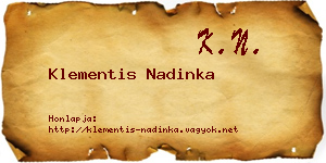 Klementis Nadinka névjegykártya